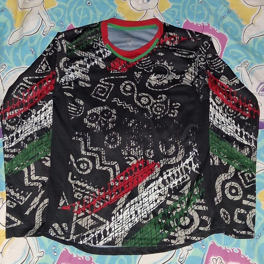 Y2K Mexico Long Sleeve Padded Elbow Soccer Jersey Vintage Football